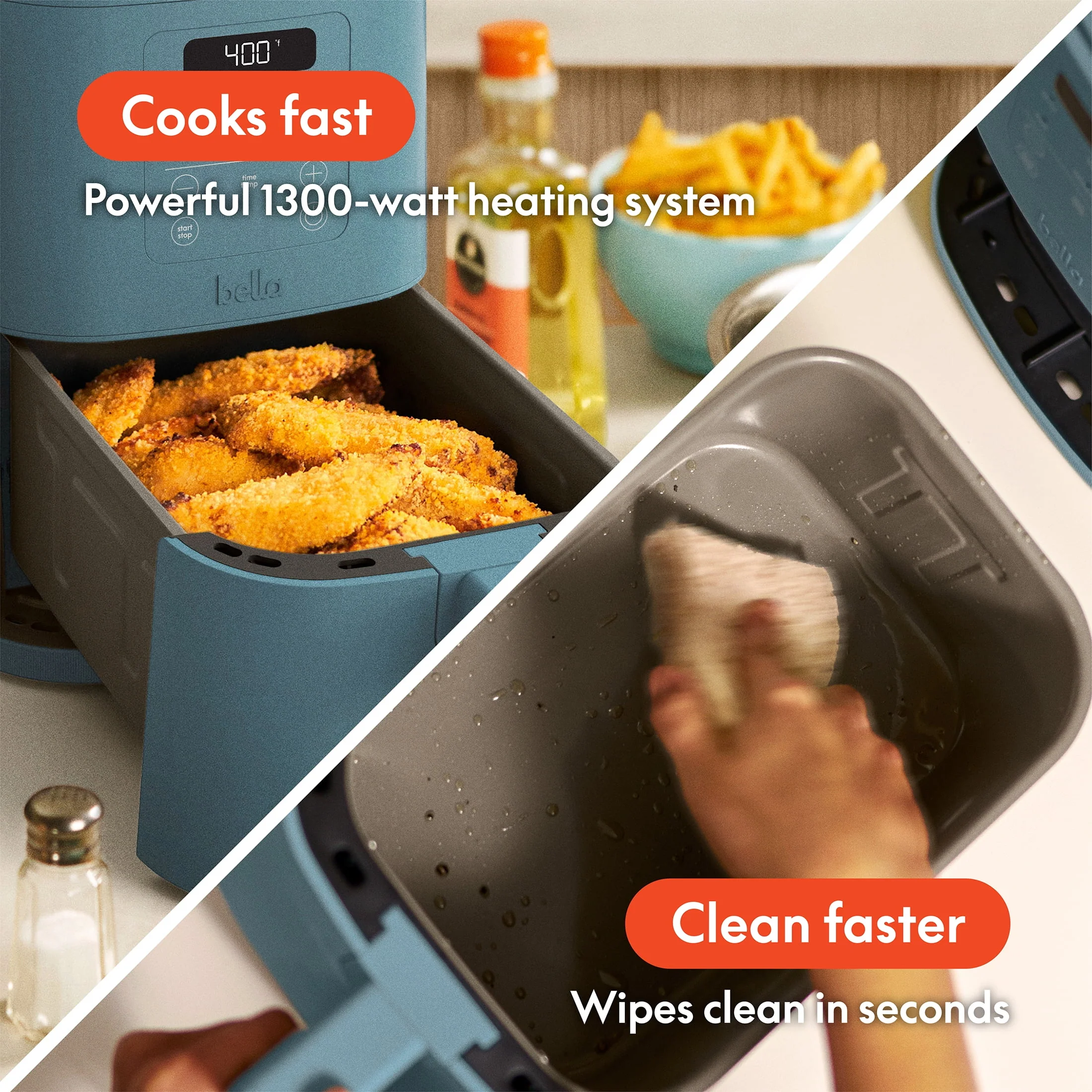 bella 4qt Slim Air Fryer, Surf