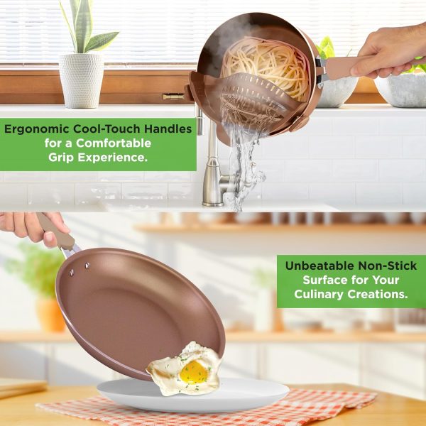 20-Piece Nonstick Kitchen Cookware Set PFOA/PFOS-Free Heat Resistant Lacquer Kitchen Ware Pots Baking Pan Set w/ Saucepan, Frying Pans, Cooking Pots, Oven Pot, Lids, Utensil NCCW20S