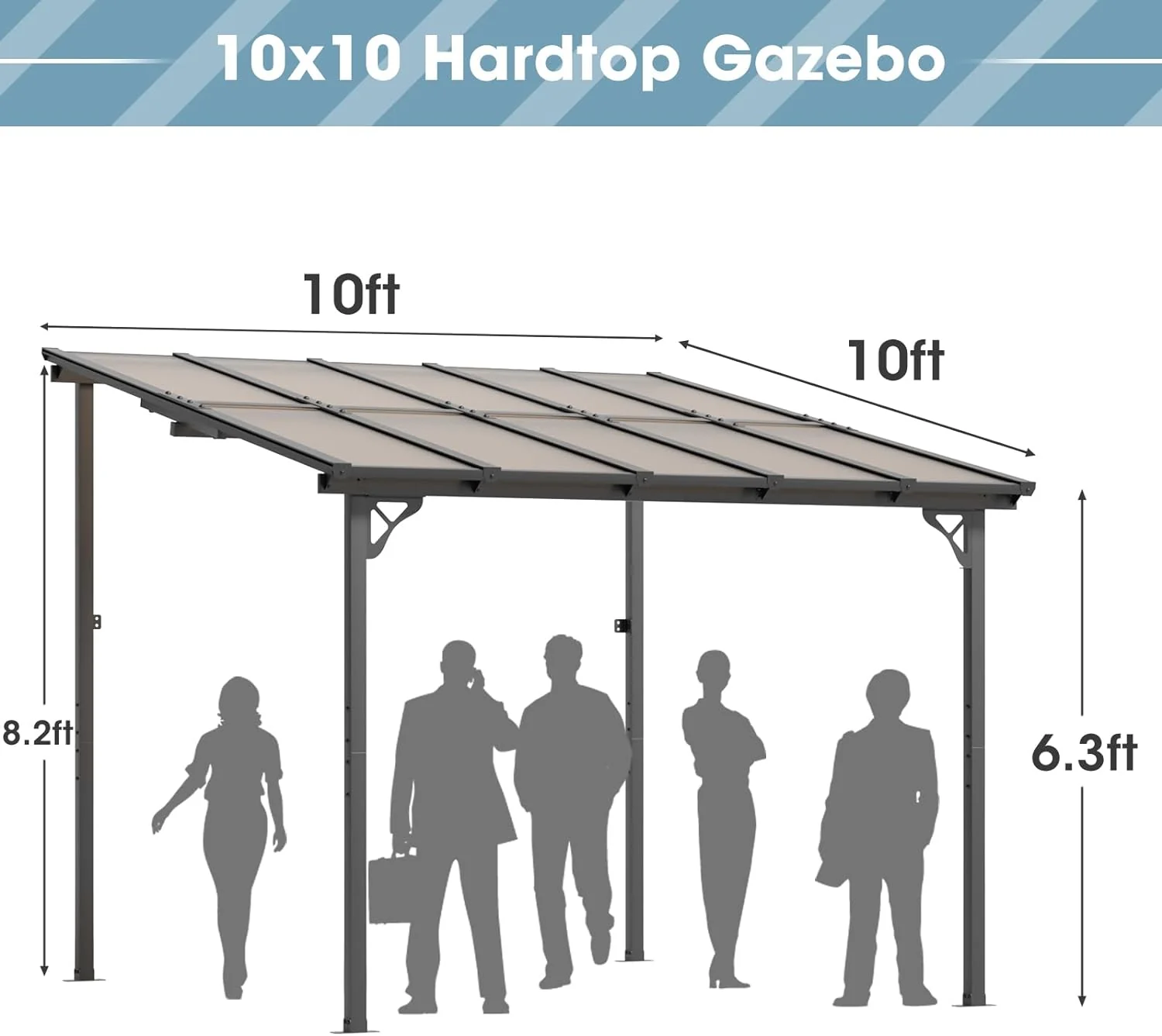 Polycarbonate Wall Mounted Lean To Gazebo