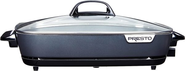 06858 Slimline Skillet with Glass Cover Electric, 16 Inch, Black