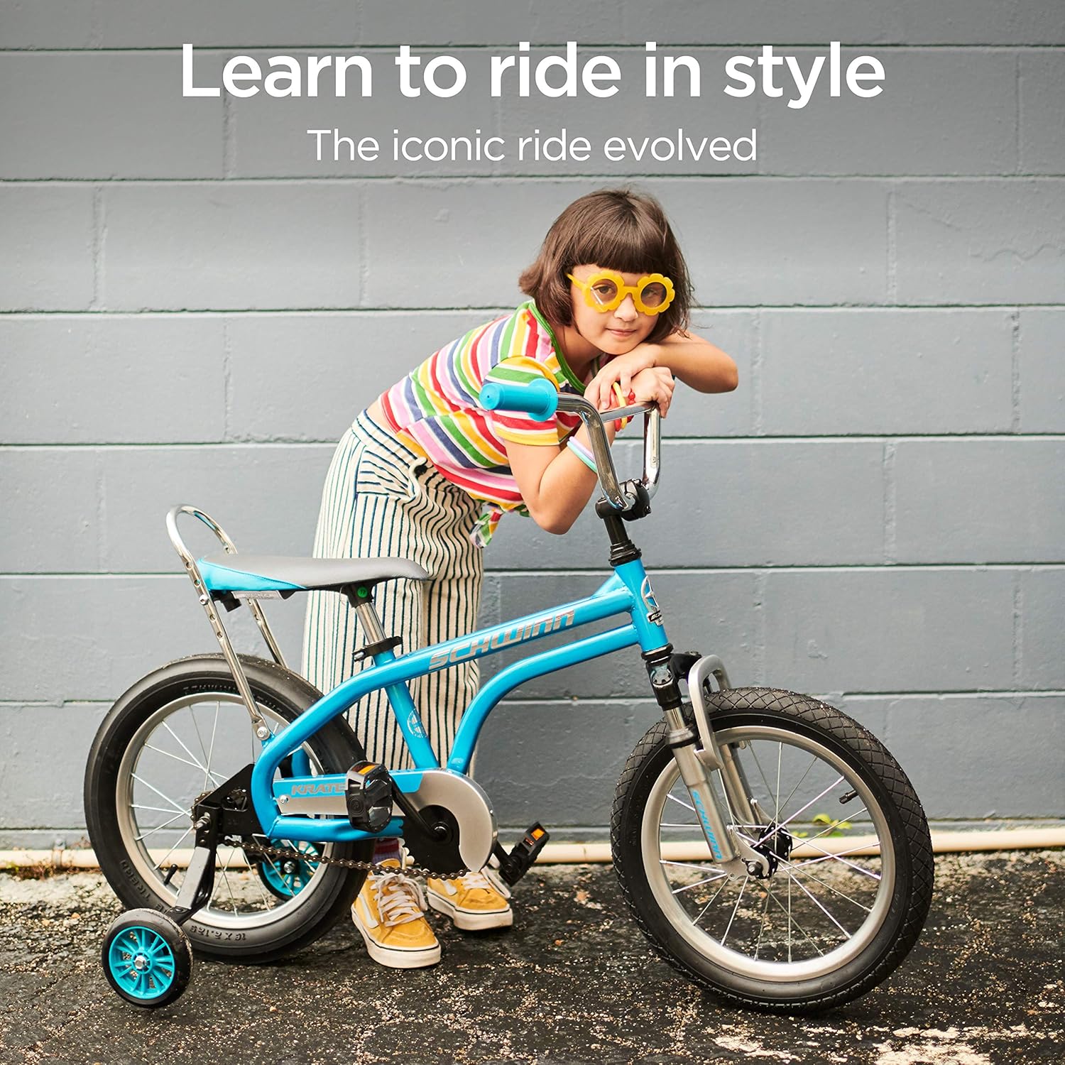 Schwinn Krate EVO Kids Bike, 16-Inch Wheels, Ages 3-5, Raspberry, Alloy Steel Frame, Training Wheels, Rear Coaster Brake