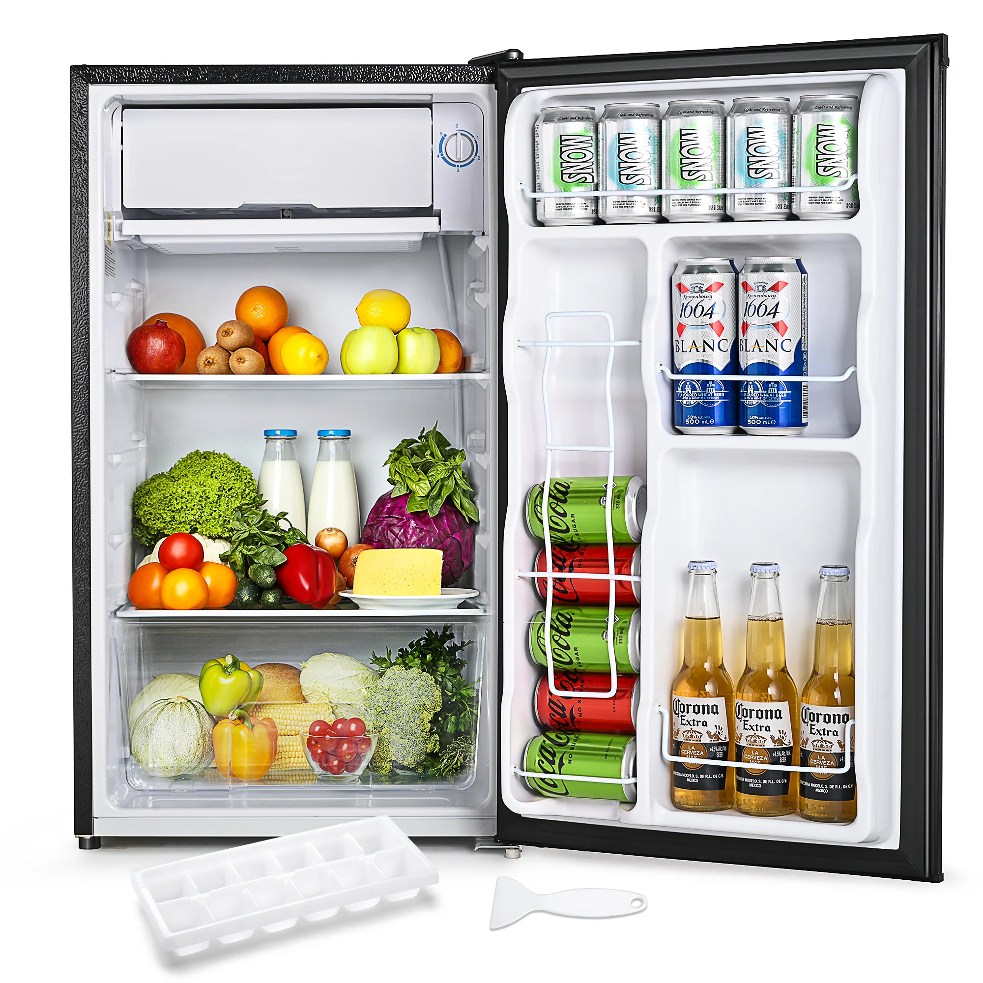 EUHOMY Mini Fridge with Freezer, Single Door Compact Refrigerator