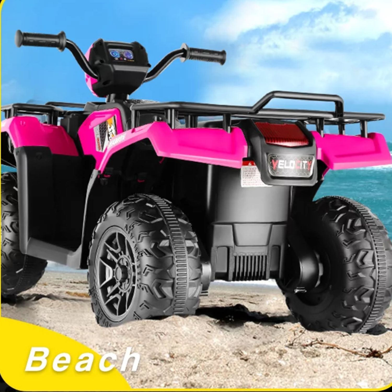 Kids Ride on ATV 12V Battery-Operated Car 4 Wheeler w/LED Light Remote Control