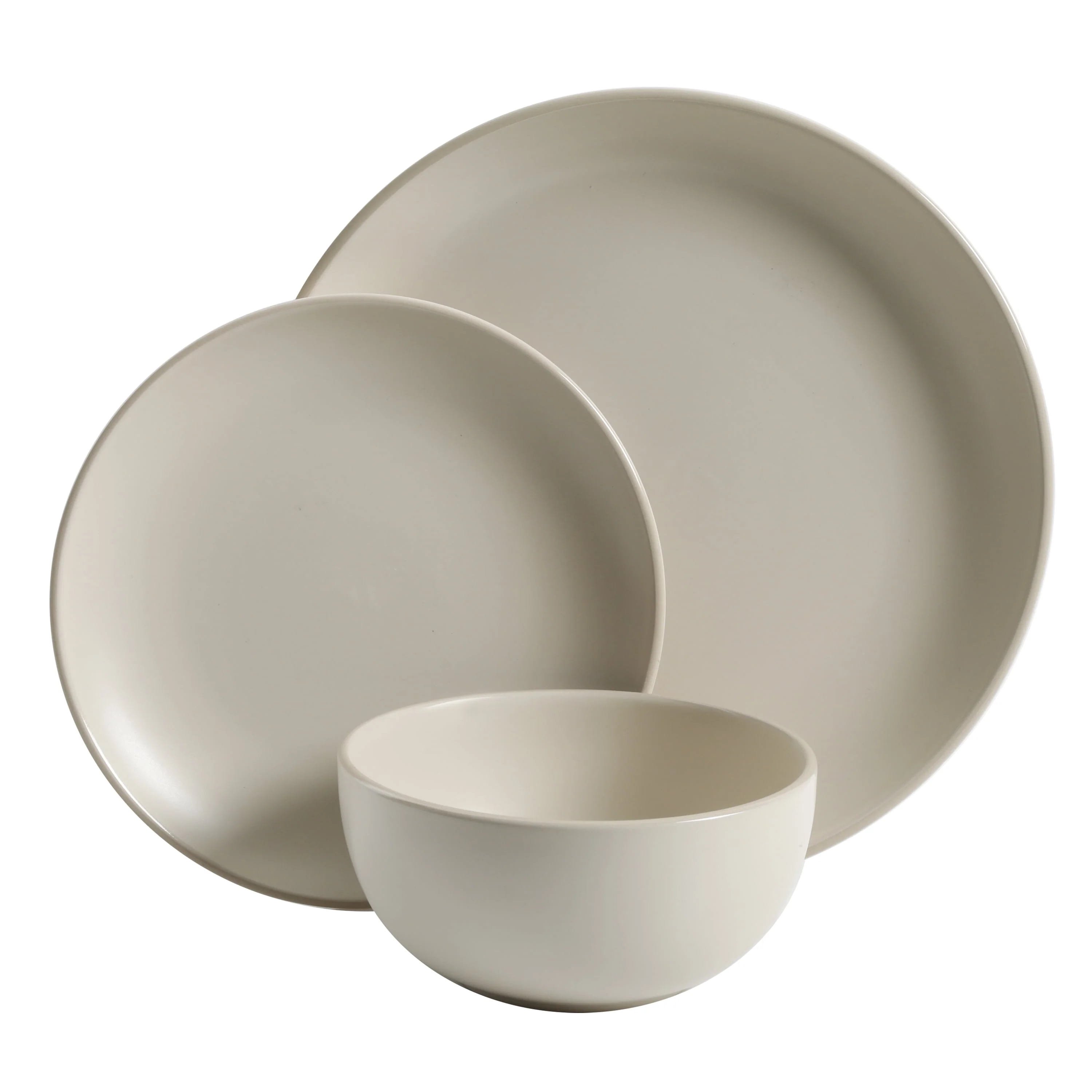 Better Homes & Gardens Zuri Matte 12-Piece Dinnerware Set, Cream