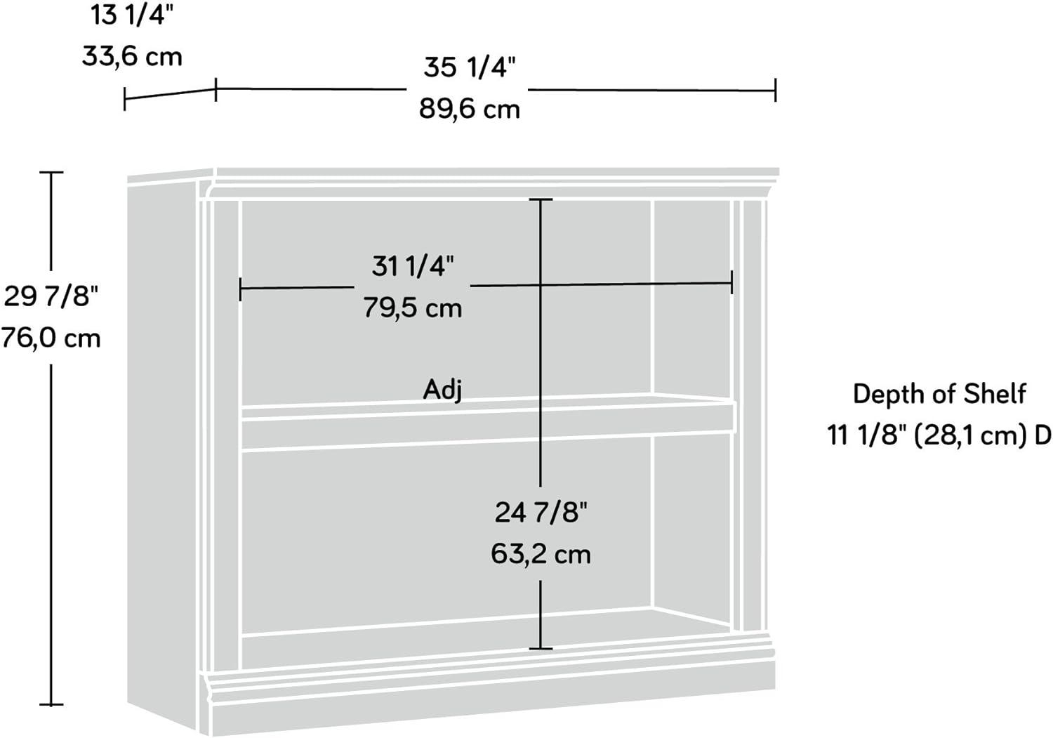 2-Shelf Bookcase, Washington Cherry