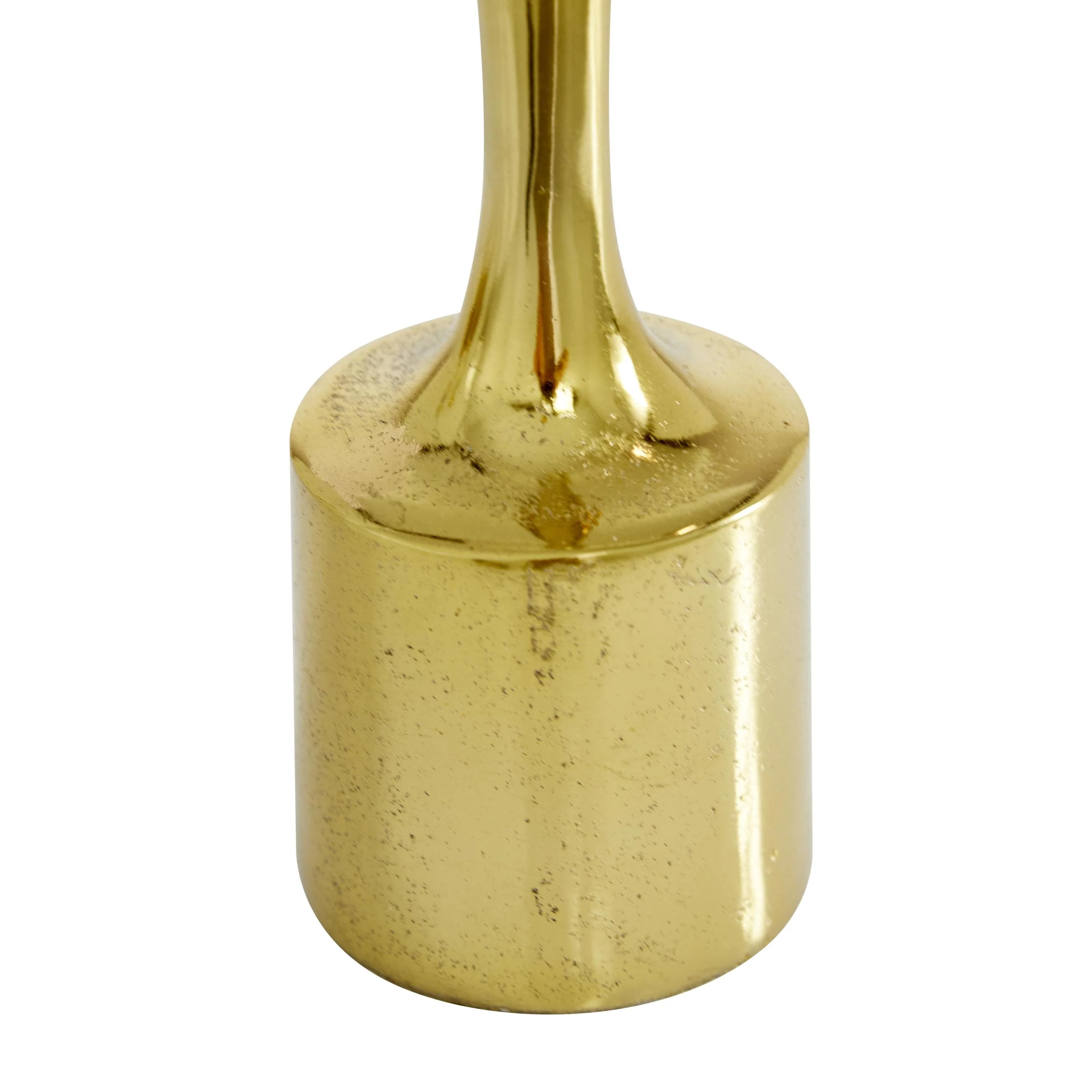 CosmoLiving by Cosmopolitan 3 Candle Gold Aluminum Metal Candle Holder, Set of 3