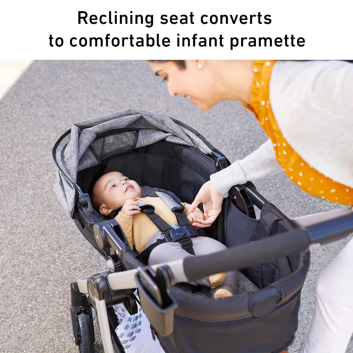 Graco Modes Pramette 3-in-1 Travel System, Stroller & Car Seat Combo, Reversible Seat, Ellington