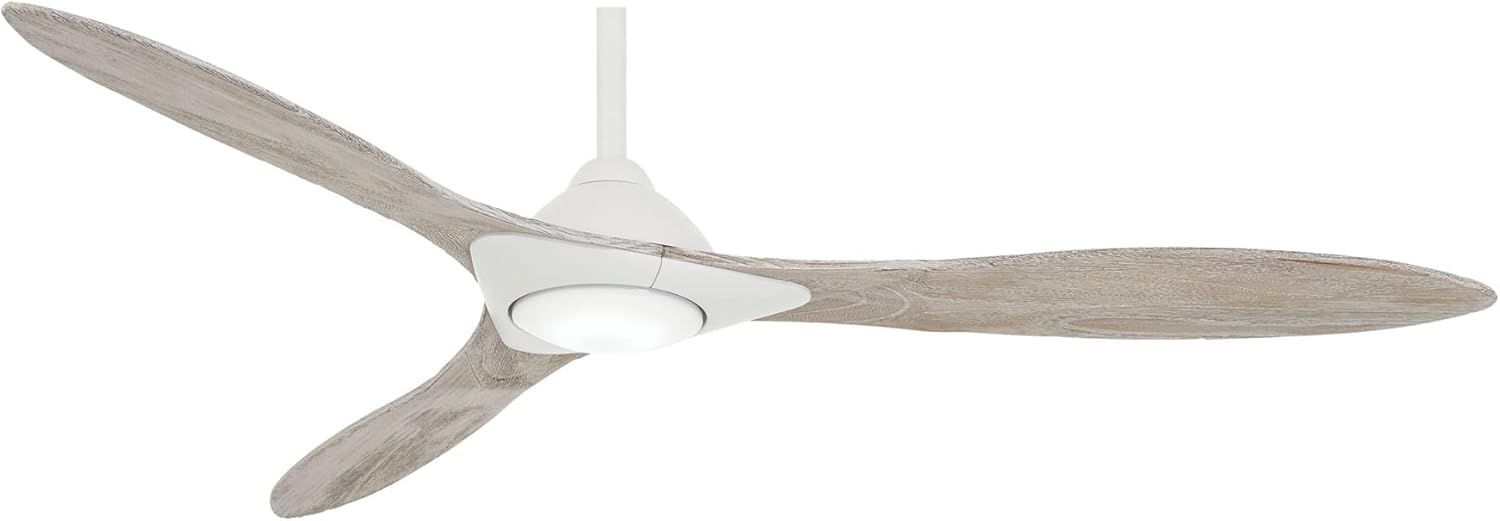 Minka-Aire Sleek 60′′ Ceiling Fan, Soft Brass/White, LED, Smart Remote/App Control, Energy Star Certified
