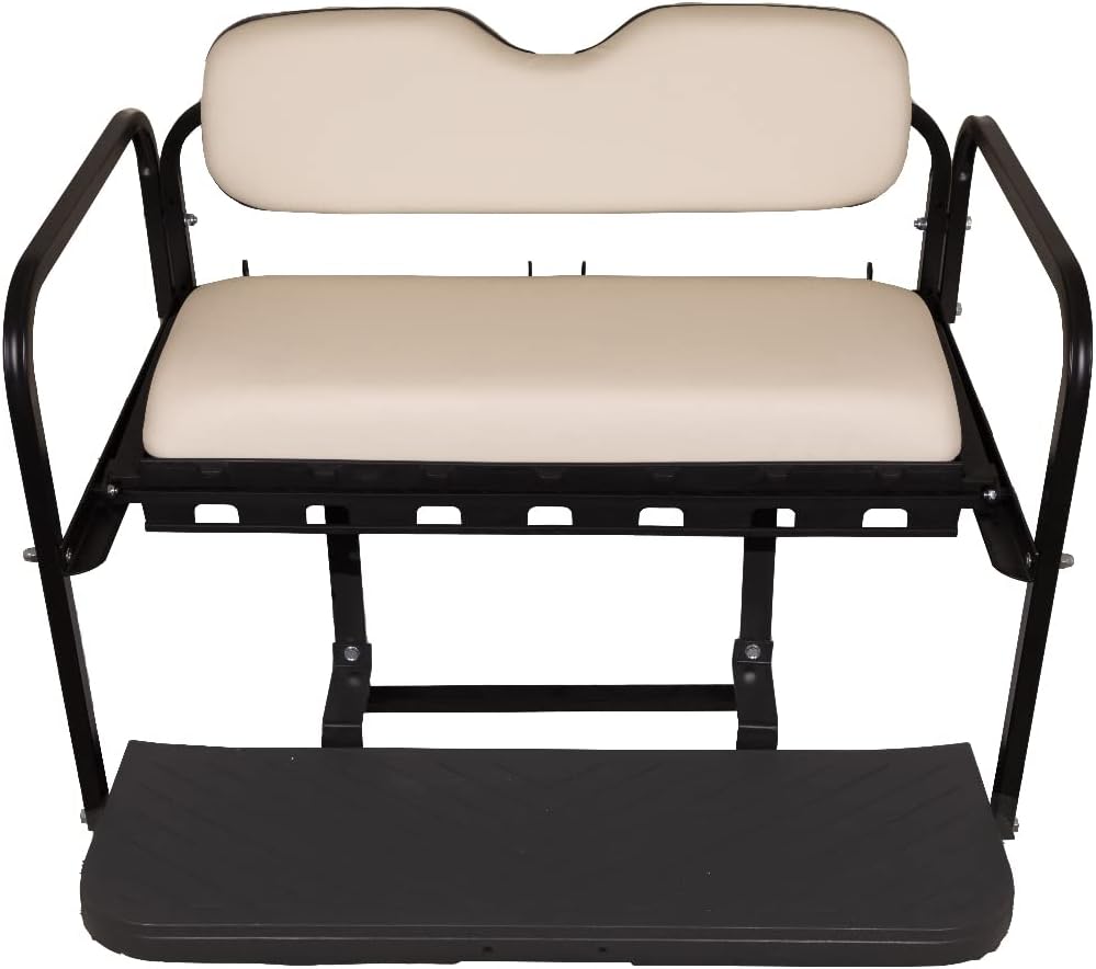 MACH3 Club Car Precedent/Tempo/Onward Golf Cart Rear Seat Kit with Steel Frame | Compatible with 2004-Up Models (Buff)