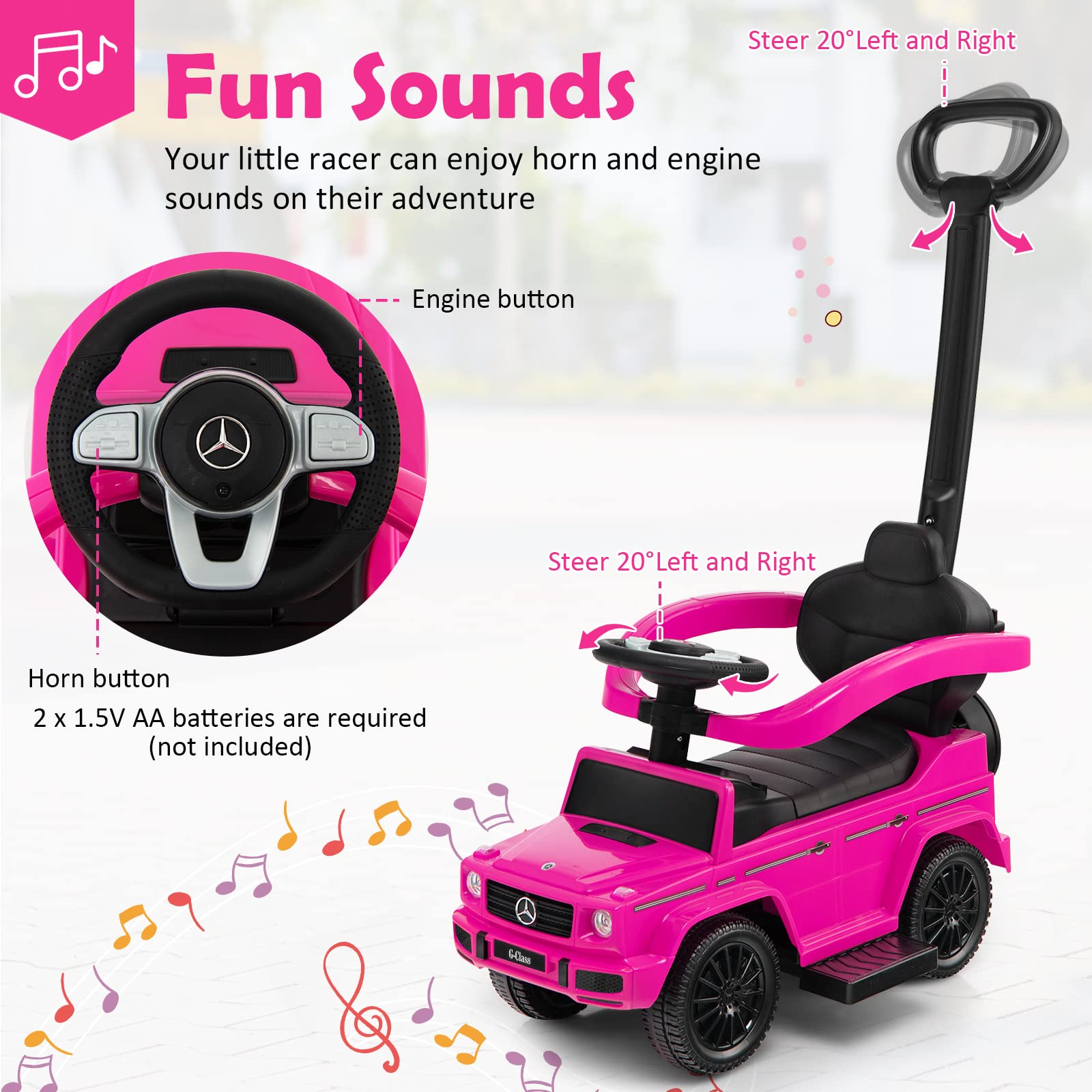 Costzon Toddlers Mercedes Guardrail Underneath