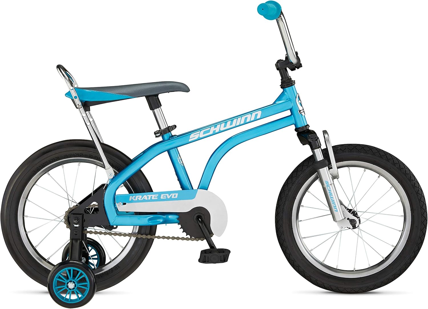 Schwinn Krate EVO Kids Bike, 16-Inch Wheels, Ages 3-5, Raspberry, Alloy Steel Frame, Training Wheels, Rear Coaster Brake