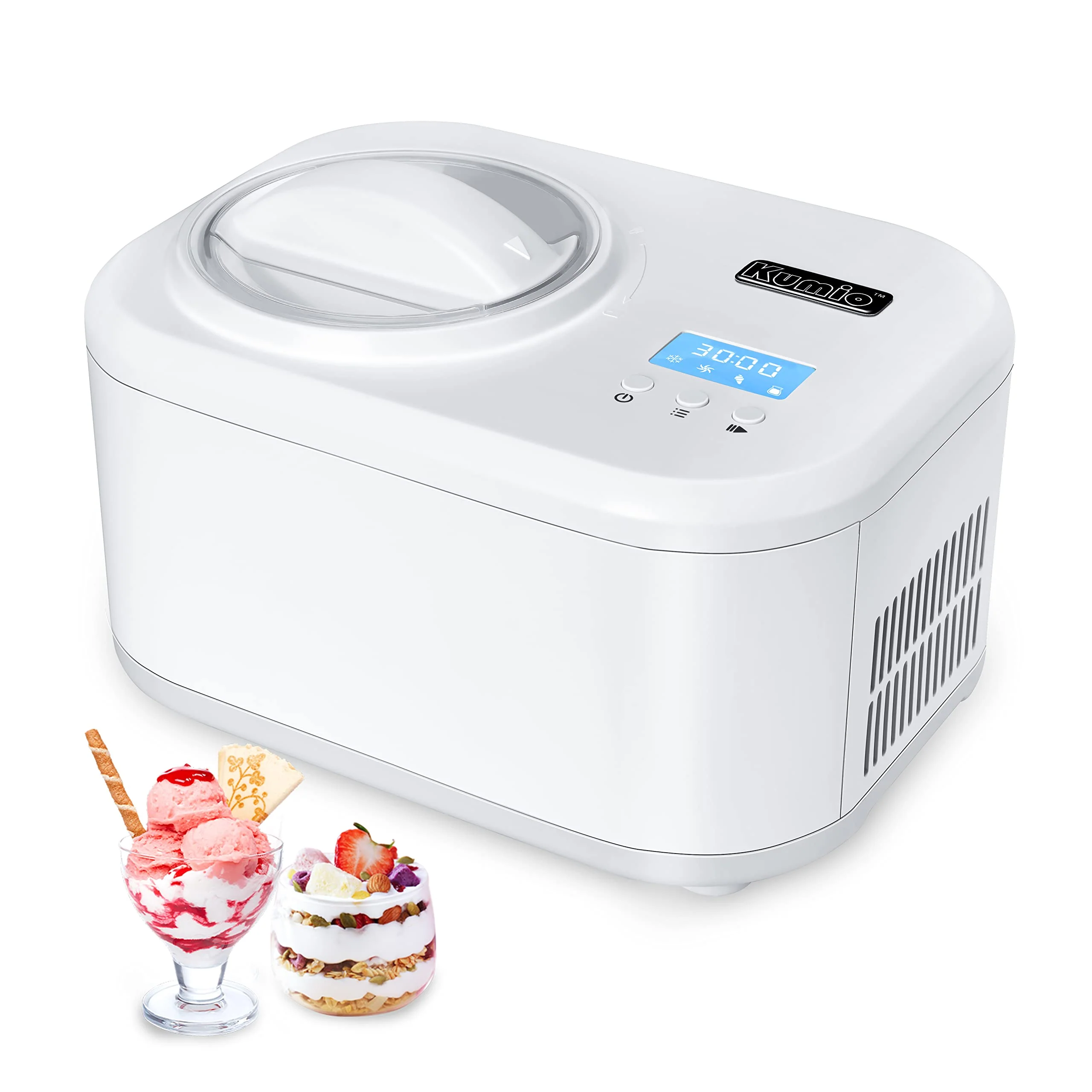 KUMIO 1.2-Quart Automatic Ice Cream Maker with Compressor