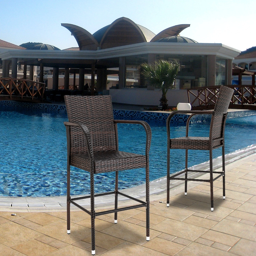 2pcs High Bar Chair Brown Gradient 23.23 x 23.23 x 46.26