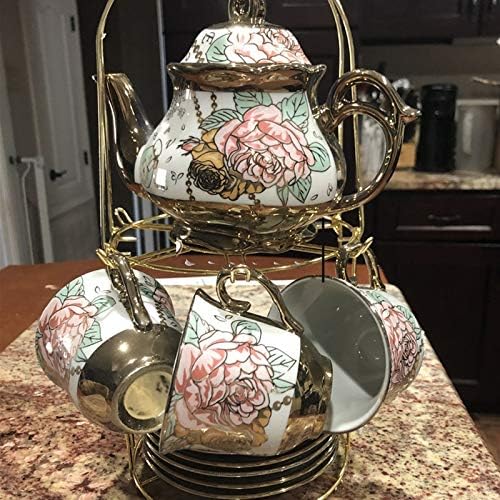 DaGiBayCn 20 PCS Tea set Ceramics Tea set Afternoon Tea Set Adult tea set Gift Tea Set Can Drink Coffee Strong Tea blue