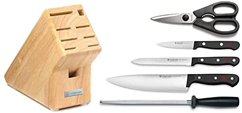 Wusthof 1095070703 Gourmet Knife Block Set, 7-Piece, Black