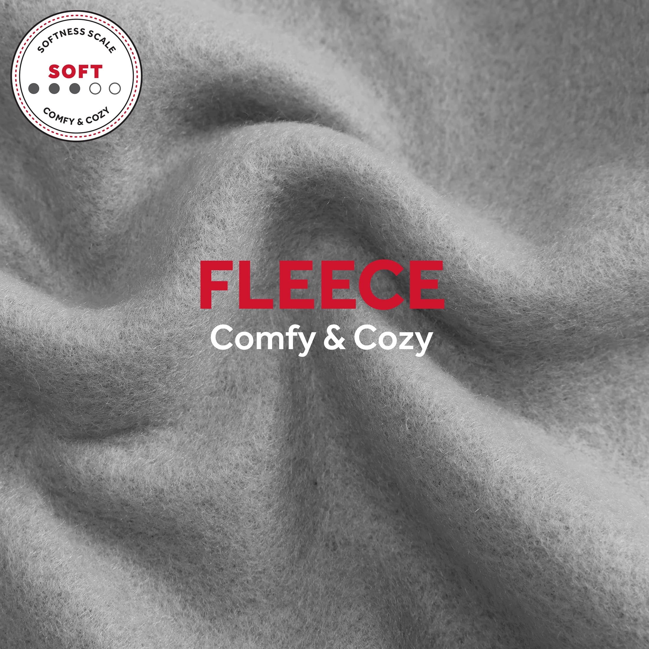 Sunbeam Twin Blanket Grey Fleece, 12 Heat Settings, 12-Hour Auto Shut-Off, Electric Heated Blanket with Controller, 84