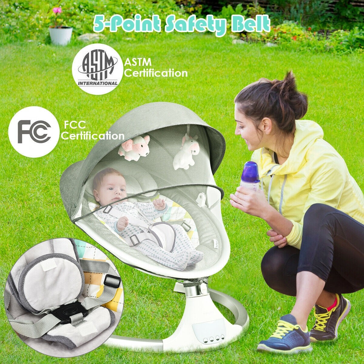 Luxury Automatic Baby Swing Bouncer Infant Rocking Chair