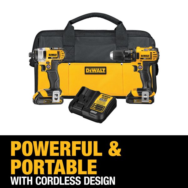 2-Tool 20-Volt Max Power Tool Combo Kit with Soft Case (2-Batteries and charger Included)