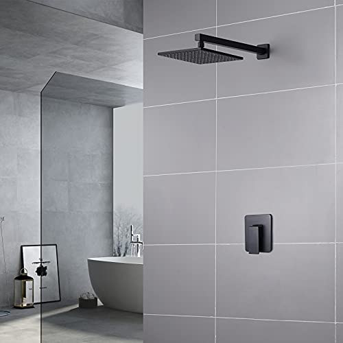 KES Black Shower Faucet Shower Valve Rain Shower