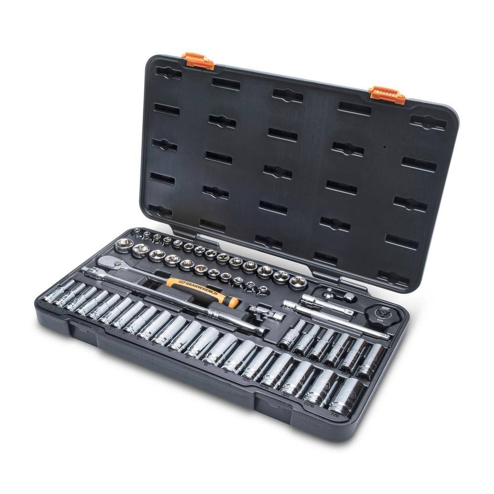 1008066262 3/8 in. Drive 90-Tooth 6-Point Standard and Deep SAE/Metric Mechanics Tool Set (58-Piece)