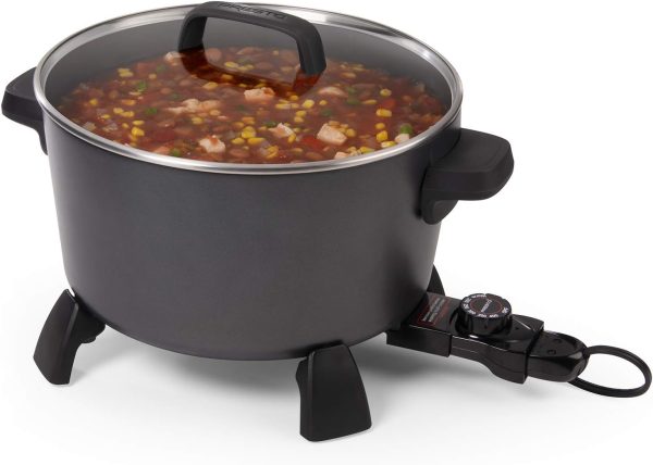 06009 10-quart Kitchen Kettle XL steamer Multi-Cooker, Black