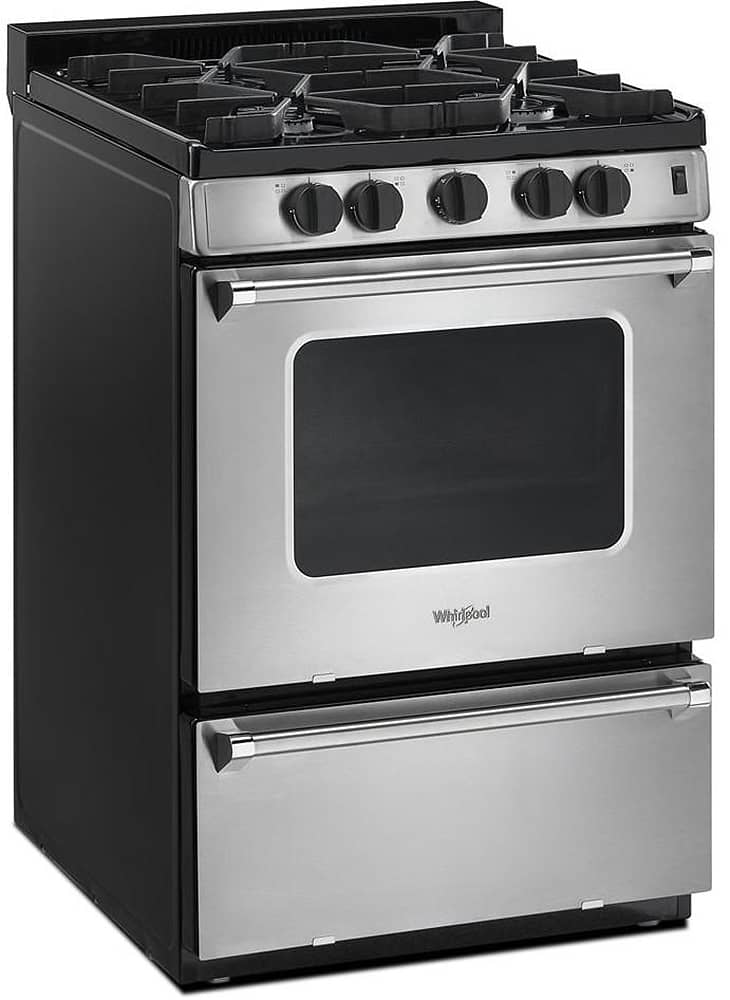Whirlpool ADA 24 Stainless Steel Freestanding Gas Range With Sealed Burners