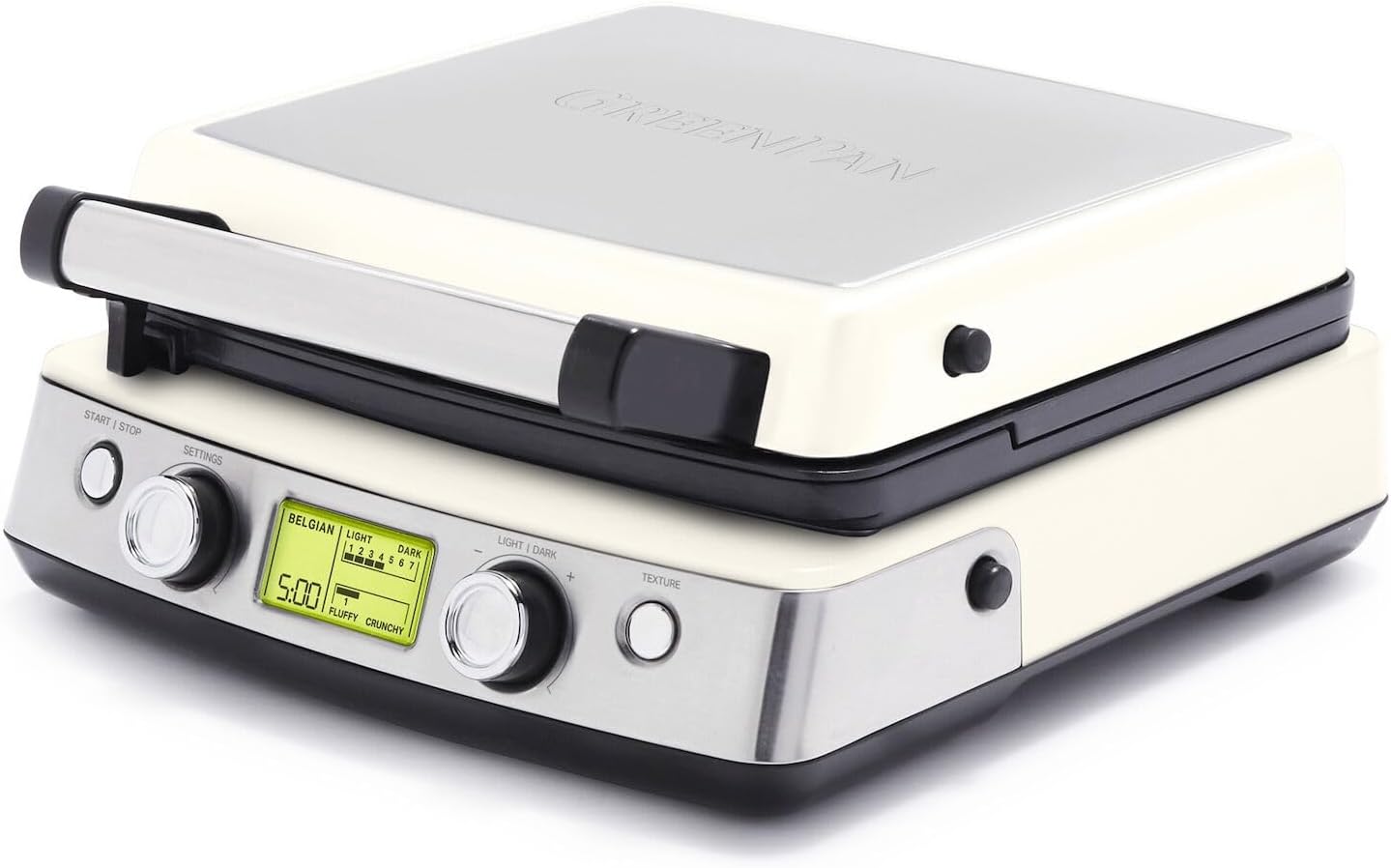 Elite 4-Square Belgian & Classic Waffle Iron, Healthy Ceramic Nonstick Aluminum Dishwasher Safe Plates, Adjustable Shade/Crunch Control, Wont Overflow, Easy Cleanup Breakfast,