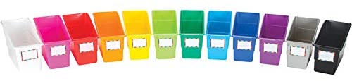 Really Good Stuff Rainbow Name Labels Durable Book and Binder Holders (Set of 12)