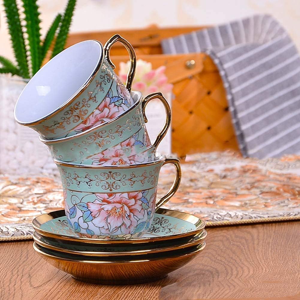 DaGiBayCn 20 PCS Tea set Ceramics Tea set Afternoon Tea Set Adult tea set Gift Tea Set Can Drink Coffee Strong Tea blue