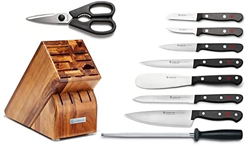 Wusthof 1095070703 Gourmet Knife Block Set, 7-Piece, Black