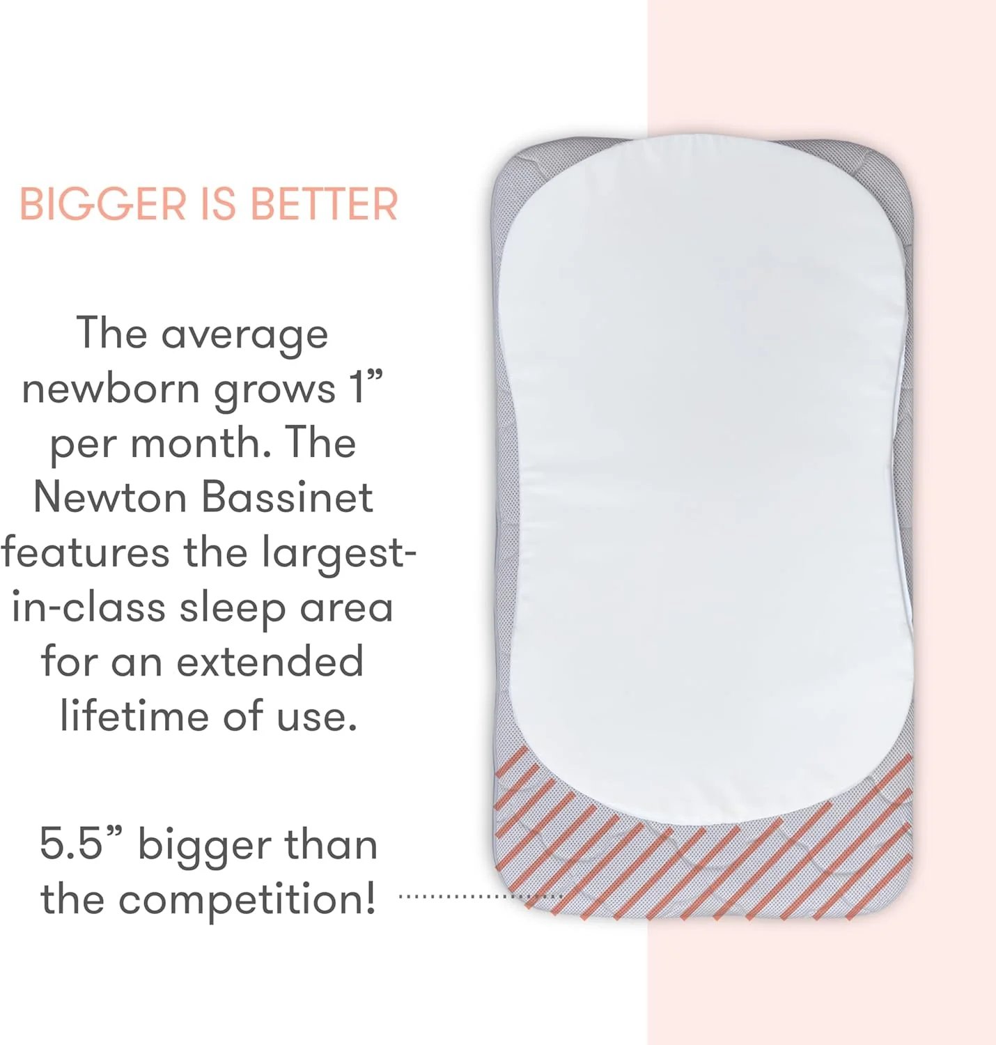 Newton Baby Bassinet & Bedside Sleeper with Mattress & Sheet - 100% Breathable & Washable, Removable Dual-Layer Cover | Solid Birch Frame Adjustable Height & Infant Access Opening