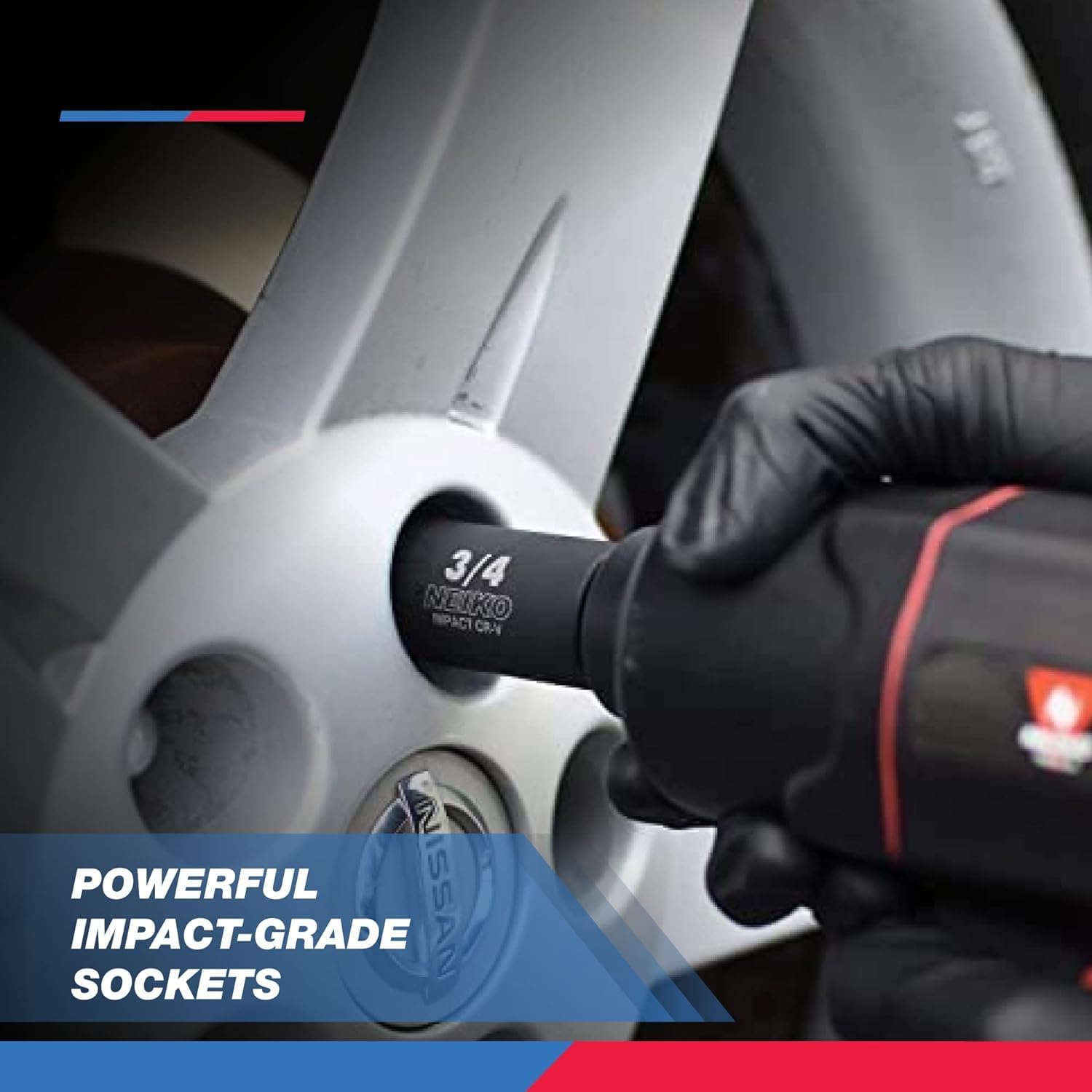 Chrome Vanadium Impact Socket Set 1/2′′ Drive, 65-Piece, SAE & Metric, Deep & Shallow, Includes Adapters & Ratchet Handle