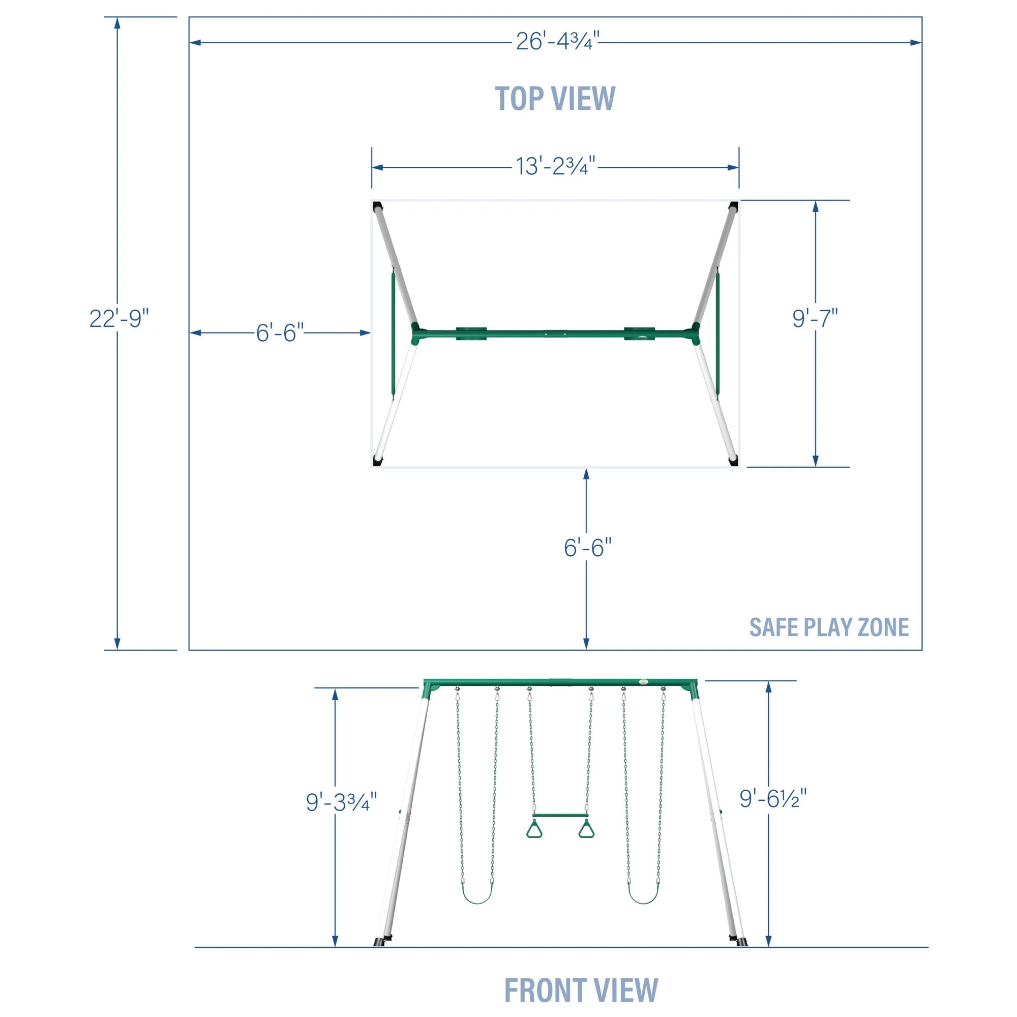Backyard Discovery Big Brutus Heavy Duty A Frame Swing Set
