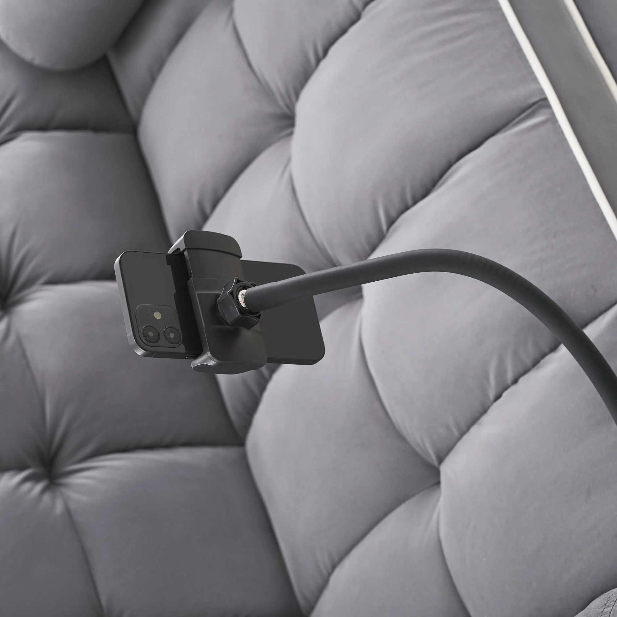 3 in 1 Sleeper Sofa Couch Bed,Small Tufted Velvet Convertible Loveseat Futon Sofa w/Pullout Bed,Adjustable Backrest,Cylinder Pillows,Multi-Pockets,Phone Holder for Living Room Apartment,Grey,55.5