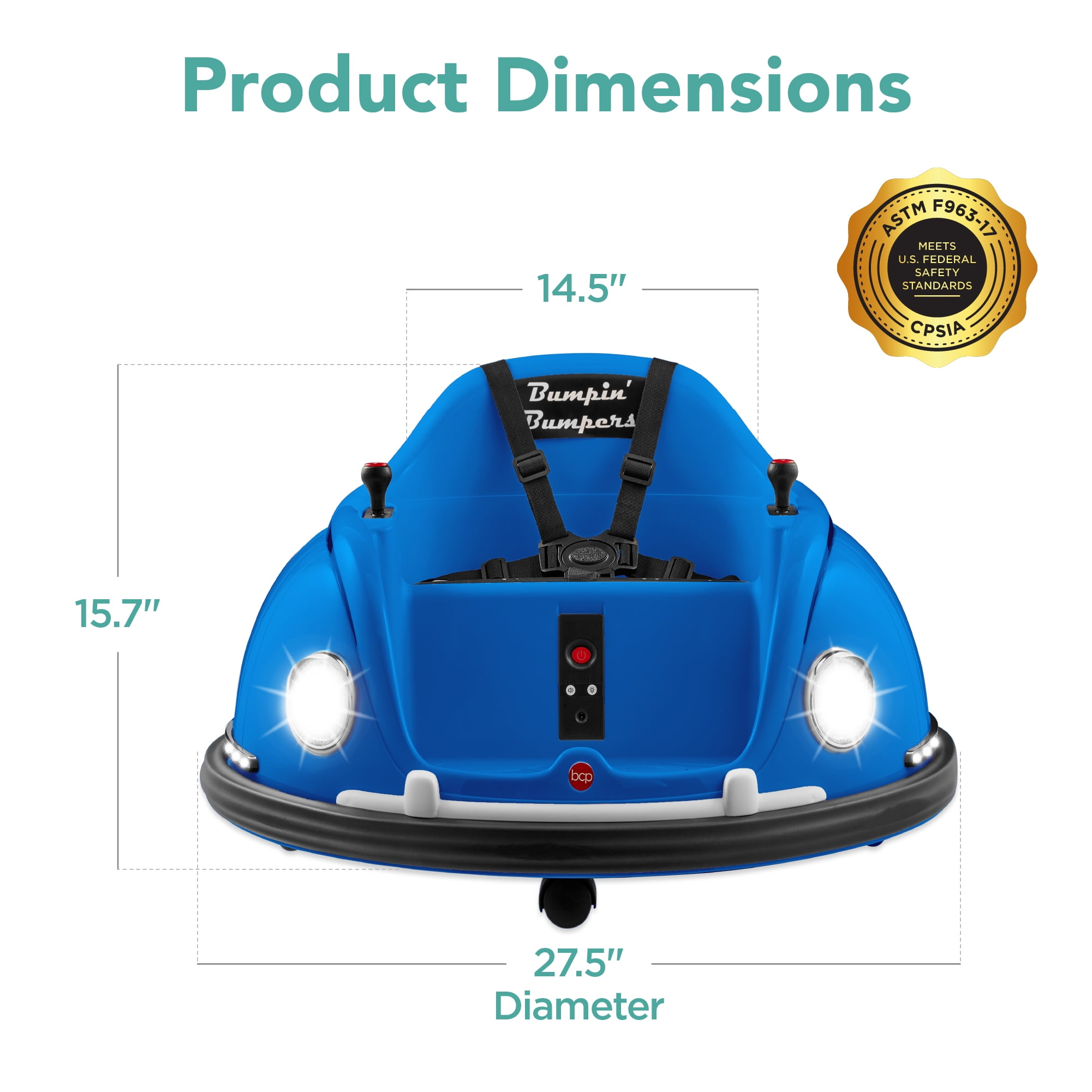 Best Choice Products 6V Kids Ride On Bumper Car Toy w/ Remote Control, Harness, Lights, 360 Degree Spin - Pink