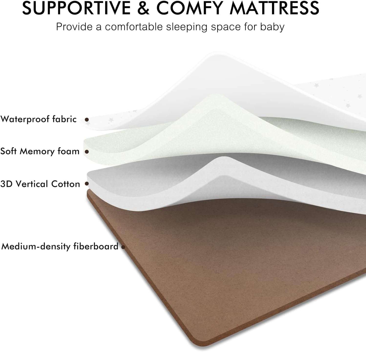 ANGELBLISS 3-in-1 Baby Bassinet, Adjustable Bedside Sleeper with Mattress & Wheels, Dark Grey