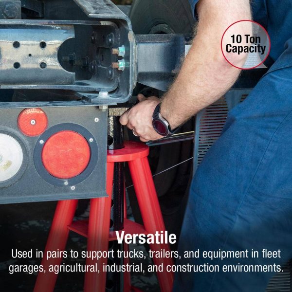 1410 10-Ton High Height Pin Type Jack Stands (Pair)