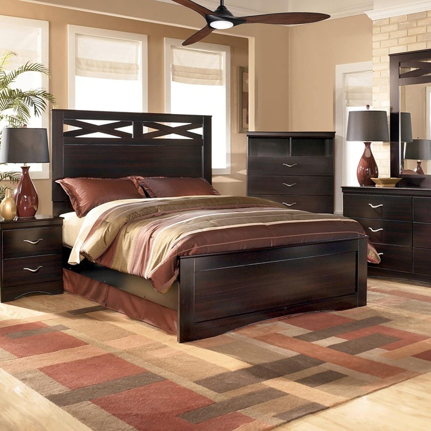 Ceiling Fan (Soft Brass/Flat White)