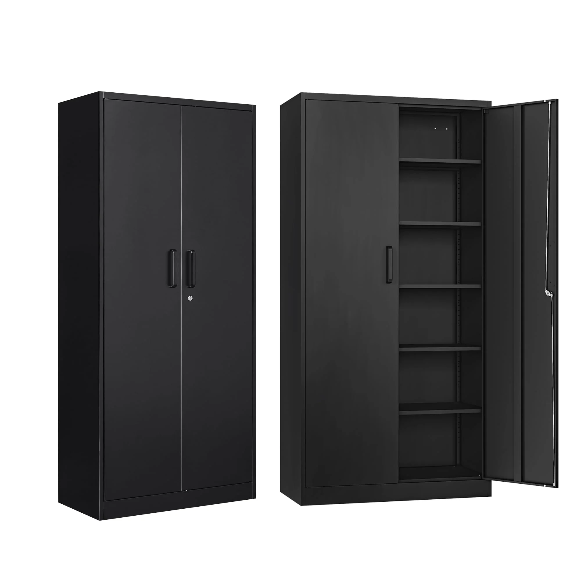Metal Garage Storage Cabinet with 2 Doors and 5 Adjustable Shelves 71