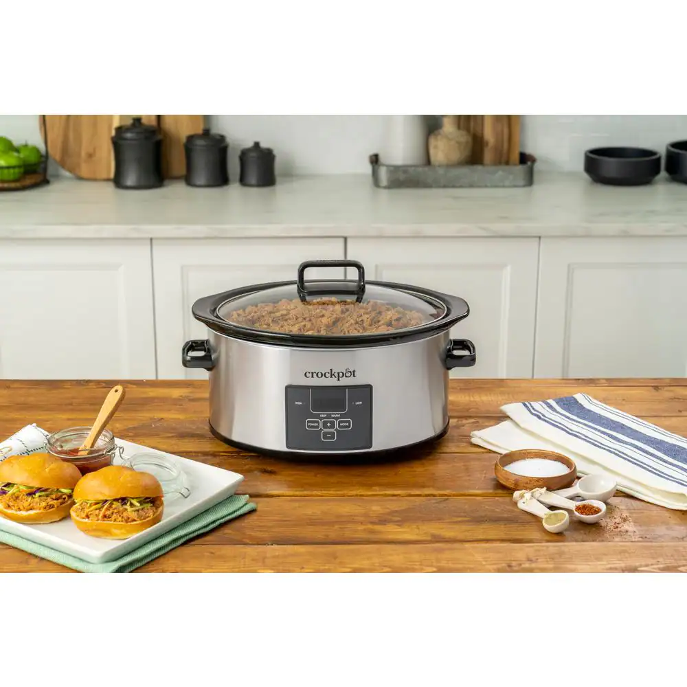 2125187 6-qt. Stainless Steel Choose-a-Crock Programmable Slow Cooker