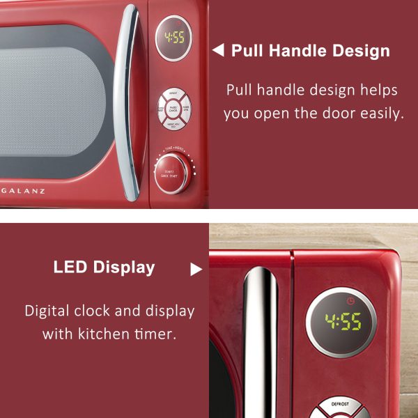 0.7 cu ft Retro Red Microwave Oven