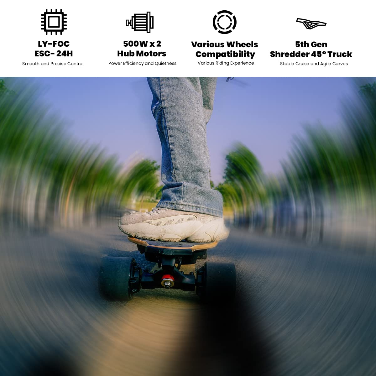 Shuffle Electric Skateboard Waterproof Suitable