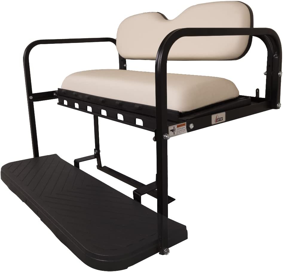 MACH3 Club Car Precedent/Tempo/Onward Golf Cart Rear Seat Kit with Steel Frame | Compatible with 2004-Up Models (Buff)