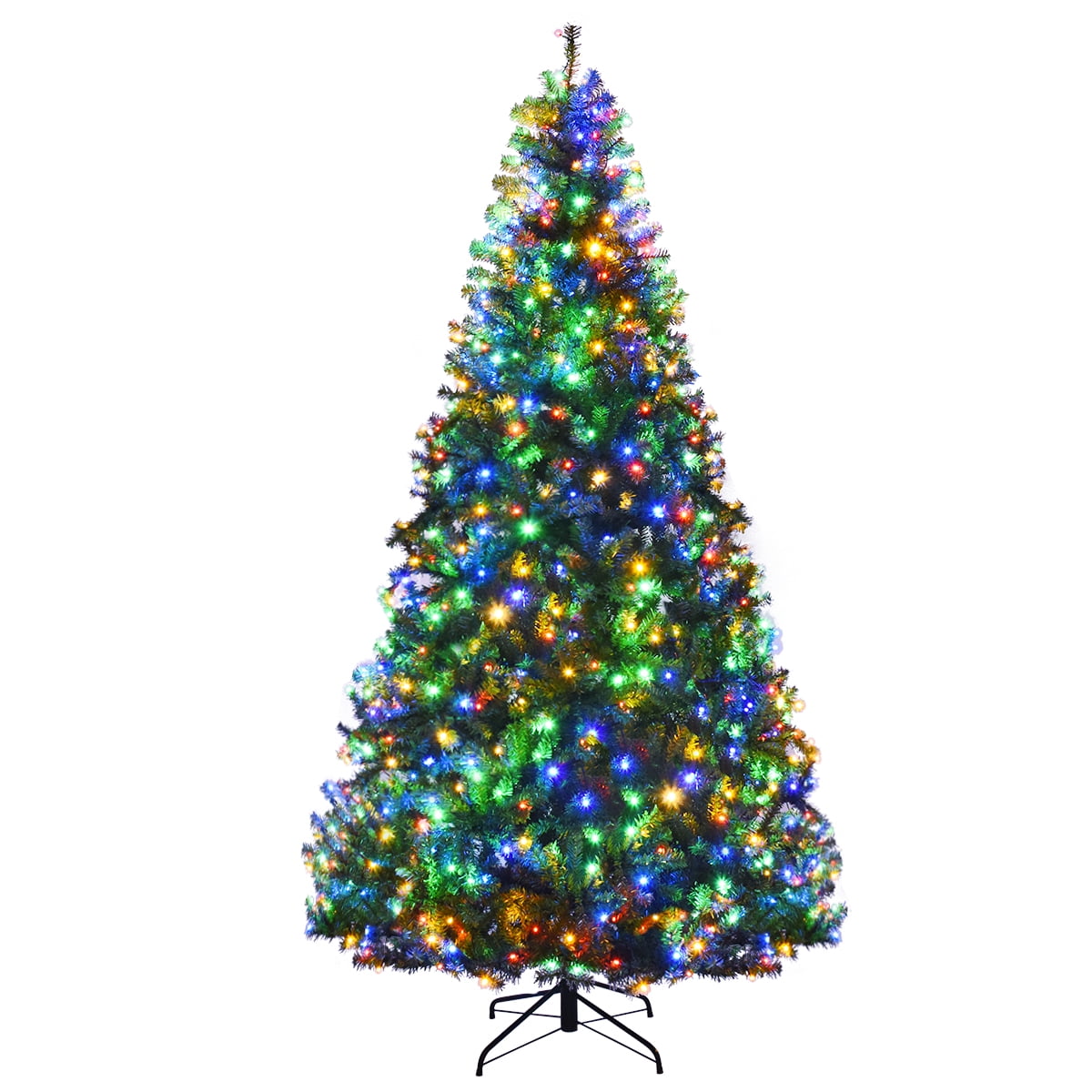 Costway 8Ft Pre-Lit Artificial Christmas Tree Hinged 750 LED Lights