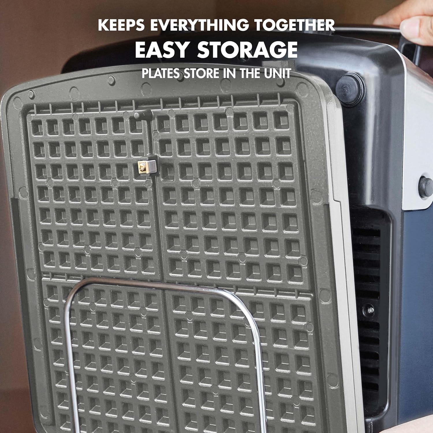 Elite 4-Square Belgian & Classic Waffle Iron, Healthy Ceramic Nonstick Aluminum Dishwasher Safe Plates, Adjustable Shade/Crunch Control, Wont Overflow, Easy Cleanup Breakfast,