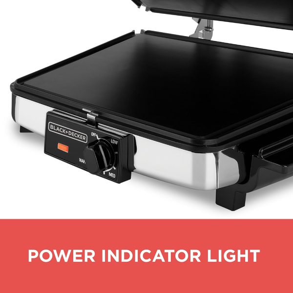 3-in-1 Waffle Maker with Nonstick Reversible Plates, Stainless Steel, G48TD