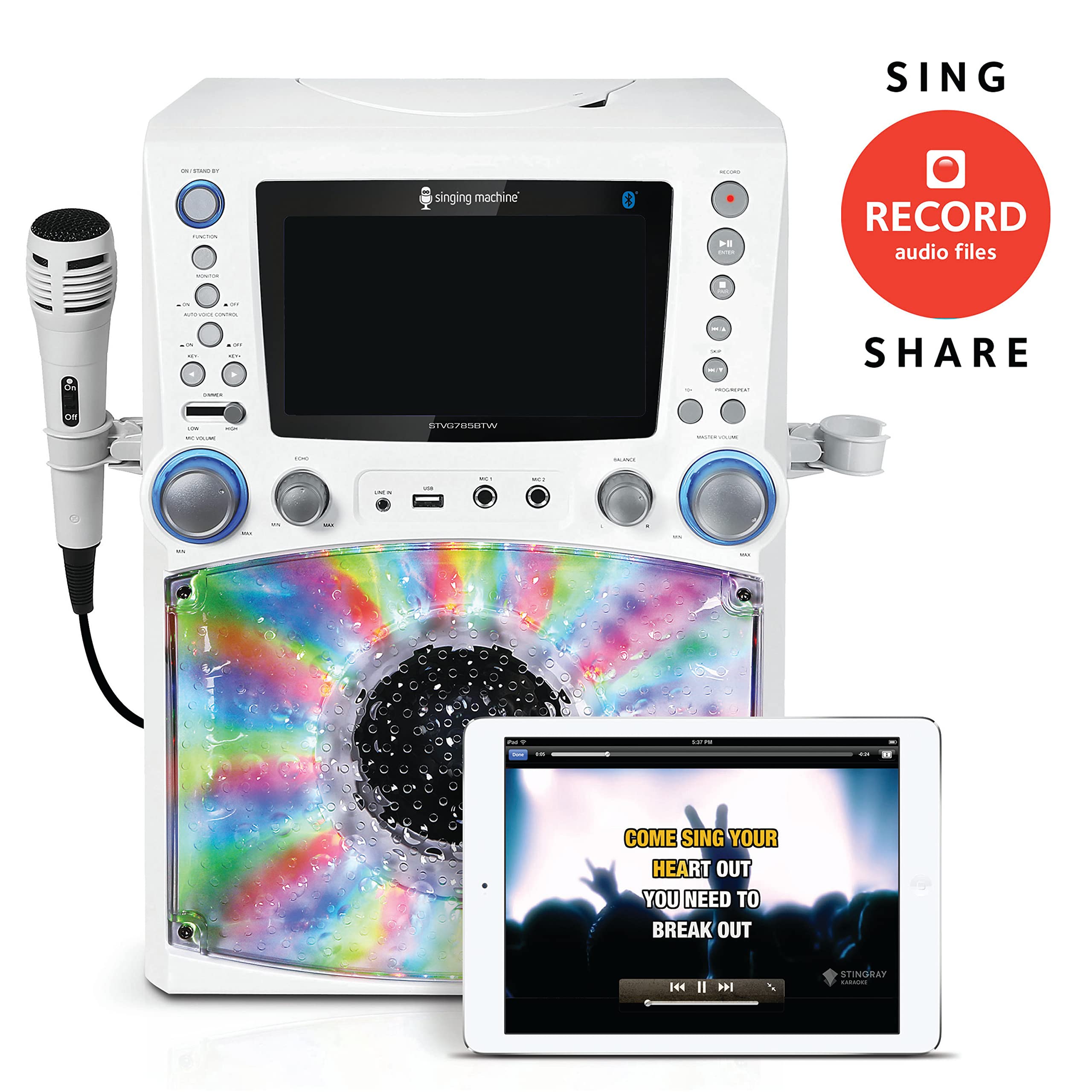 Singing Machine STVG785BTW Bluetooth Karaoke