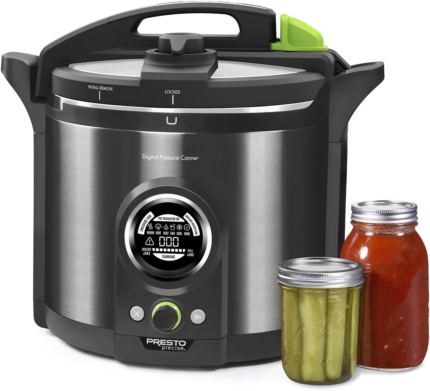 Presto 12-Quart Programmable Electric Pressure Canner, Stainless Steel, Black Finish