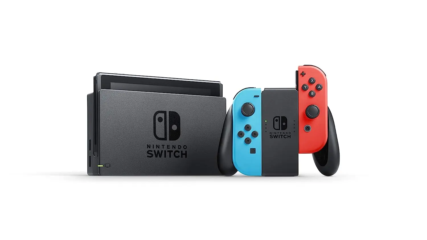 Nintendo Switch with Neon Blue and Neon Red Joy?Con