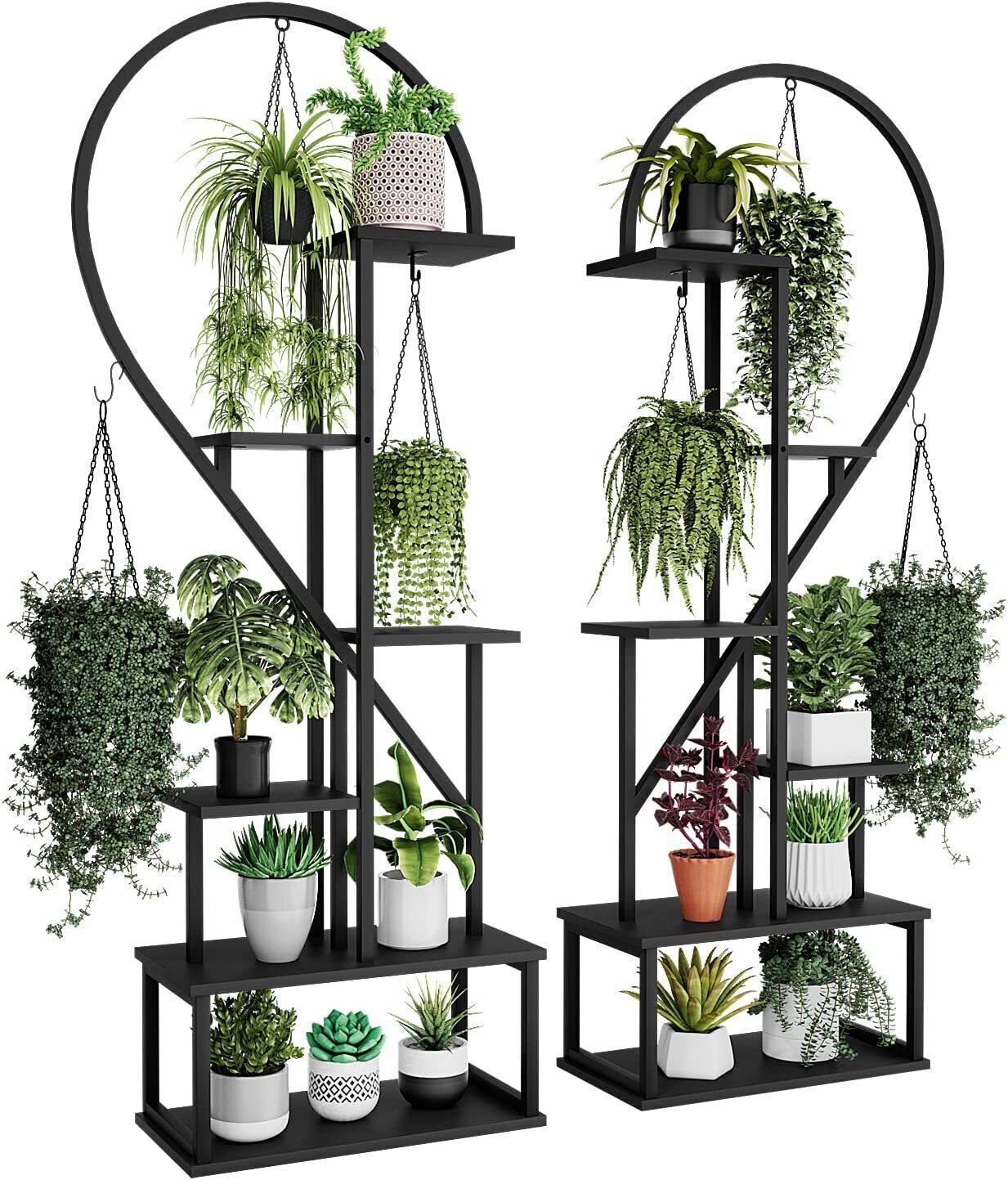 Creative Heart-Shaped Ladder Plant Frame – Decorative Metal Stand for Indoor & Outdoor Use